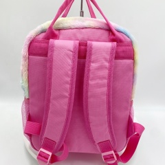 Rainbow Plush Fur Backpack for Girls