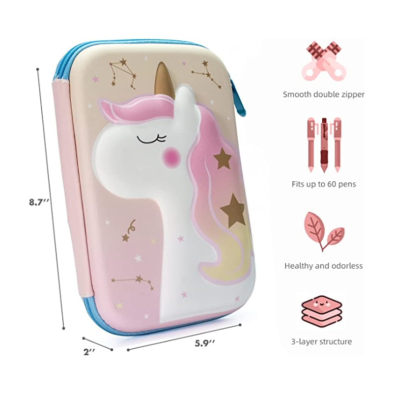 3D EVA Cartoon Unicorn Pencil Case Gift