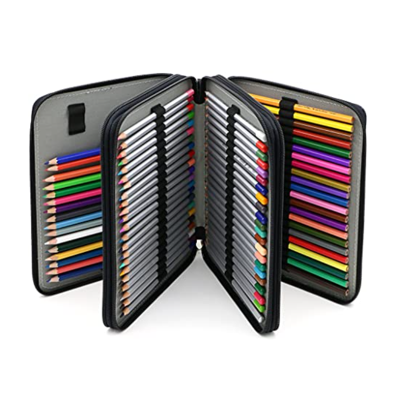 120 Slot Pencil Holder Deluxe PU Pencil Box