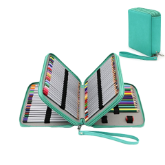 120 Slot Pencil Holder Deluxe PU Pencil Box
