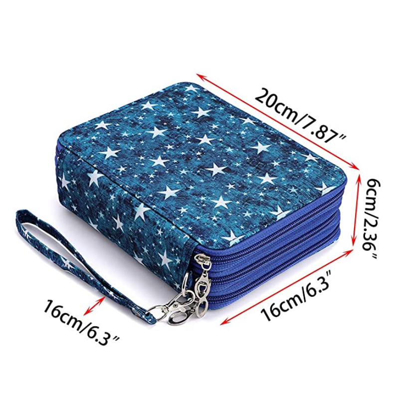 Canvas 72 Slots Handy Pencil Holders Stationery Pouch