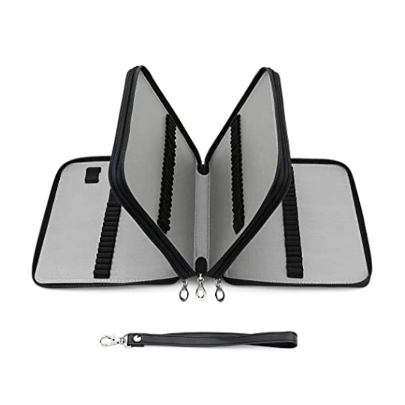 120 Slot Pencil Holder Deluxe PU Pencil Box