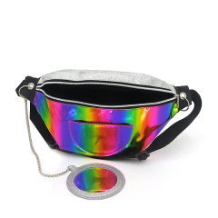 Holographic PU Belt Bag Girls Waist Bag with Mirror