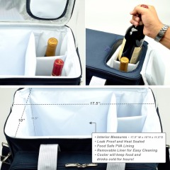 Holiday Picnic Basket Set Tote for 4 Person with Complete Cutlery Set