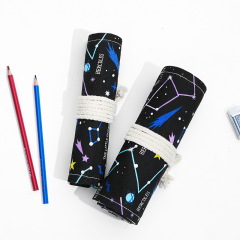 Art Supplies Roll Up Canvas Pencils Case