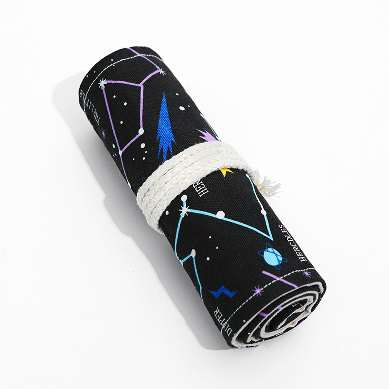 Art Supplies Roll Up Canvas Pencils Case