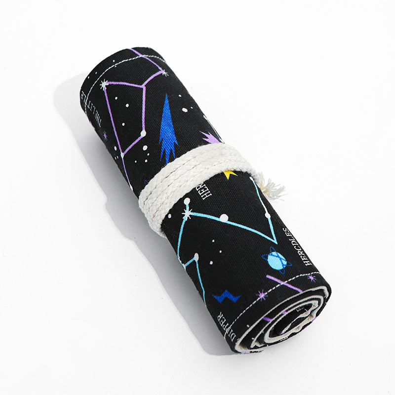 Art Supplies Roll Up Canvas Pencils Case