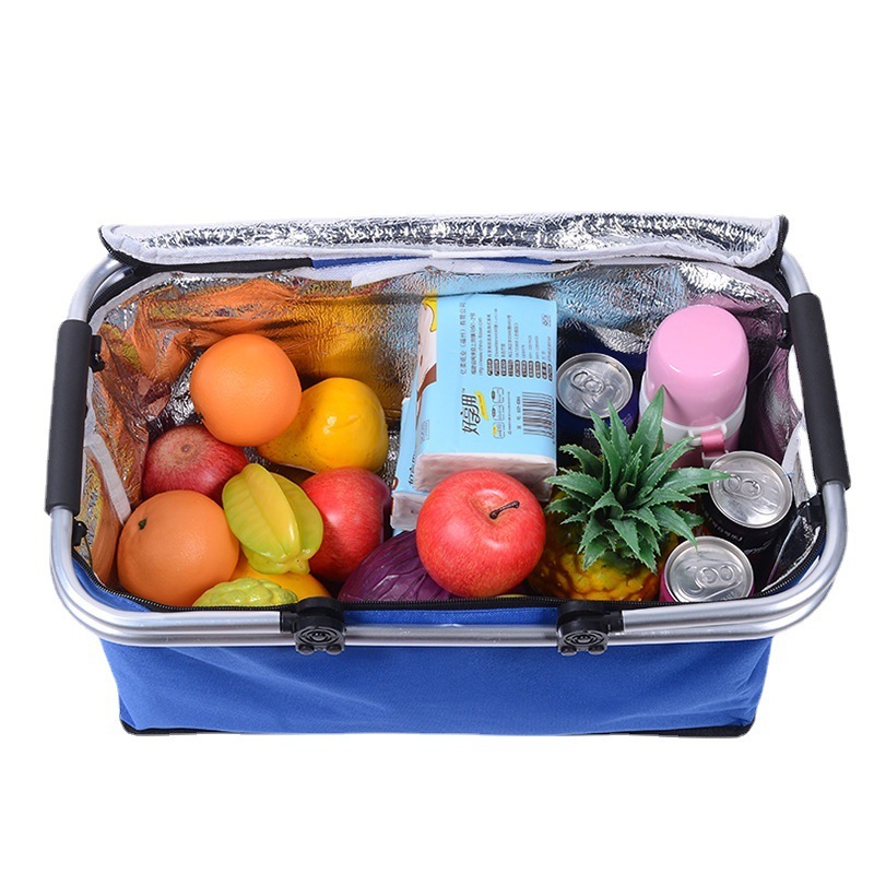 Insulated Collapsable Aluminum Cooler Picnic Basket