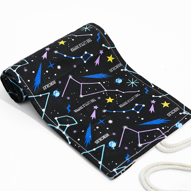 Art Supplies Roll Up Canvas Pencils Case