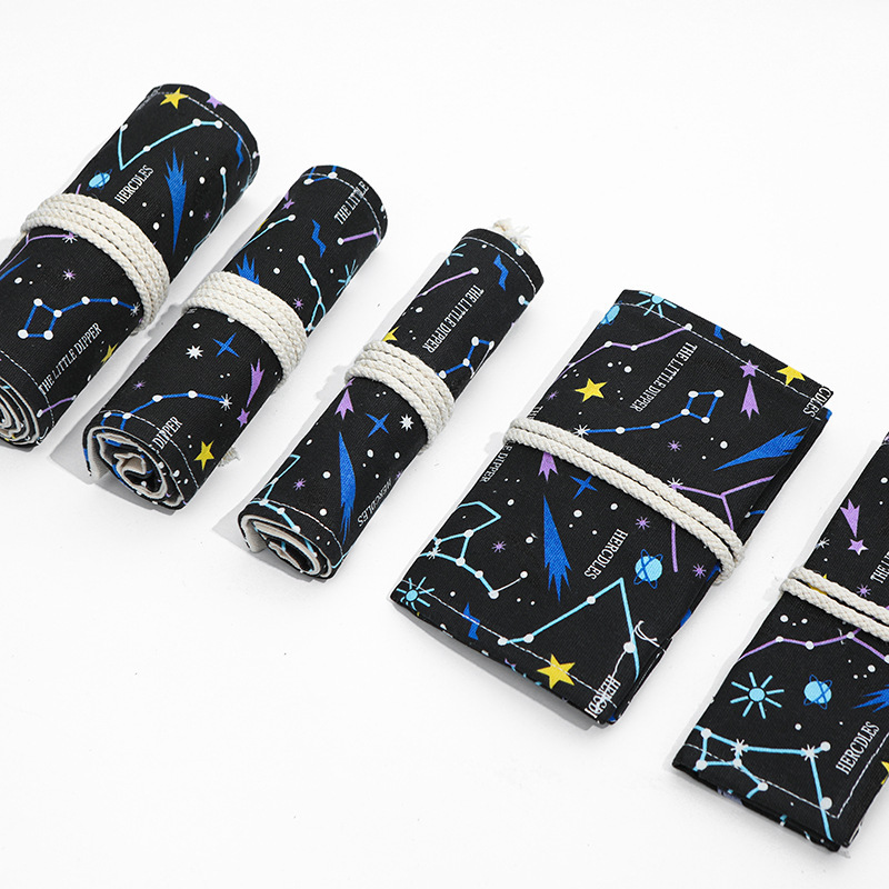 Art Supplies Roll Up Canvas Pencils Case