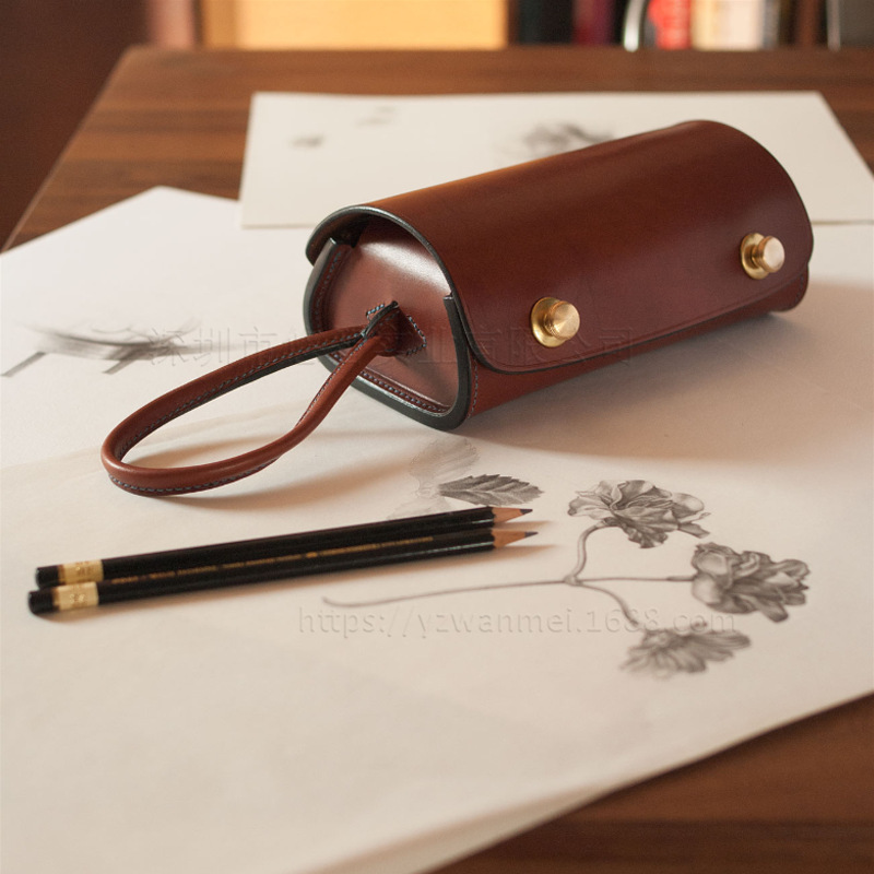 Vintage Leather Pencil Case