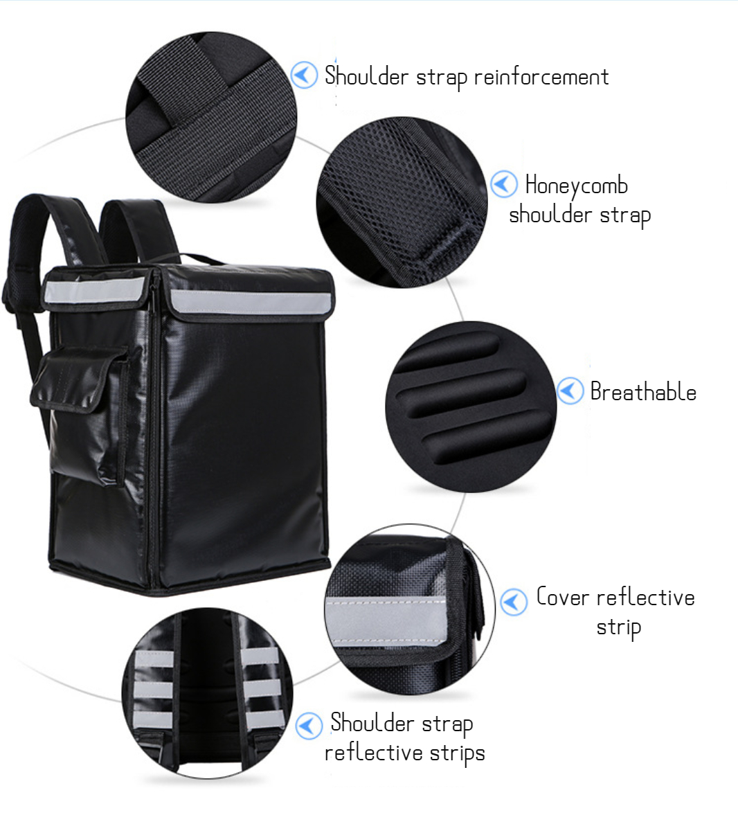 43L Reflective Cooler Delivery Backpack