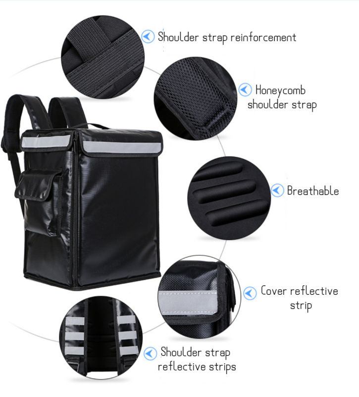 43L Reflective Cooler Delivery Backpack