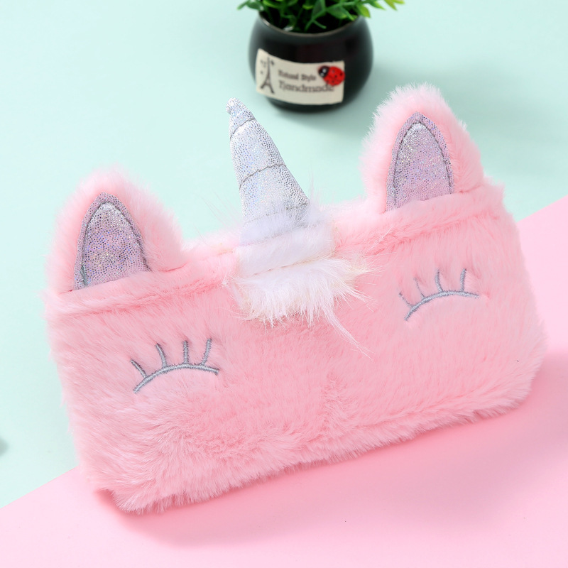 Unicorn Plush Stationery Case