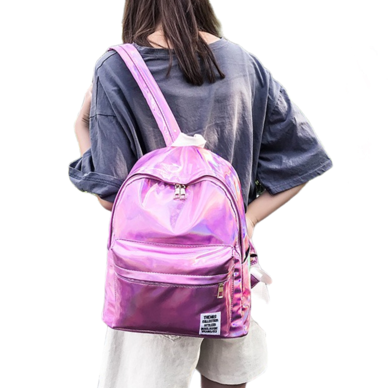 Shiny Holographic Girls Backpack