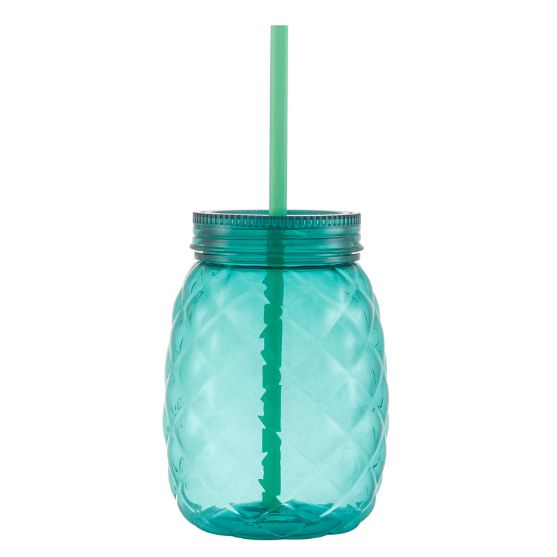 Children Pineapple Plastic Straw Cup