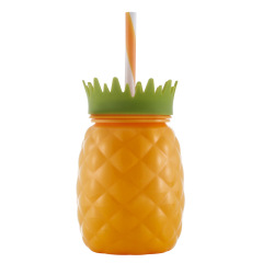 Children Pineapple Plastic Straw Cup