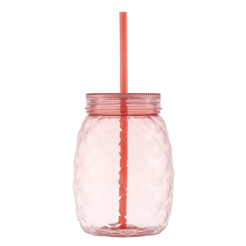 Children Pineapple Plastic Straw Cup