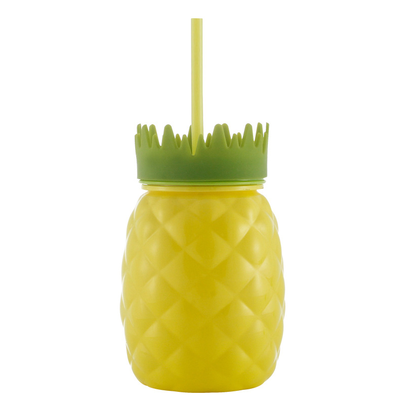 Children Pineapple Plastic Straw Cup