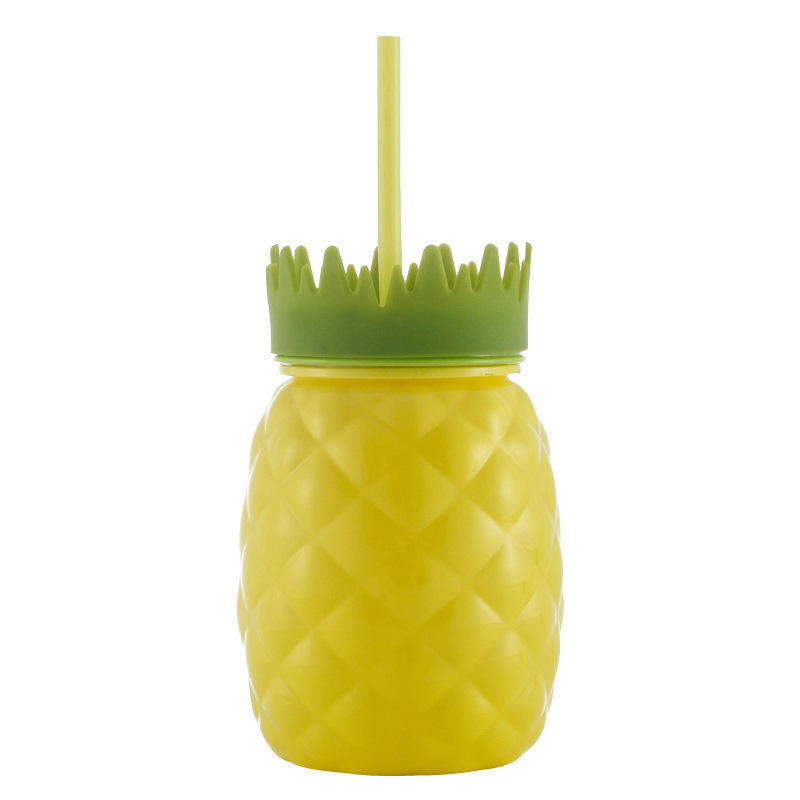 Children Pineapple Plastic Straw Cup