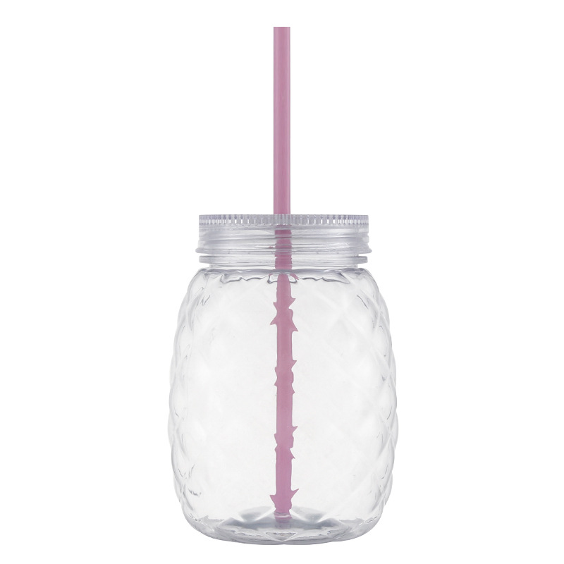 Children Pineapple Plastic Straw Cup