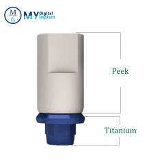 Cuerpo de escaneo de implante intraoral PEEK: PEEK top+ titanio/base mental