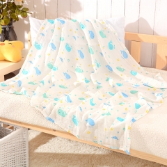 2 Layers 100% Cotton Baby Muslin Swaddle Blanket