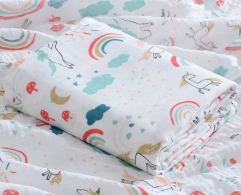 2 Layers 70% Bamboo 30% Cotton Baby Muslin Swaddle Blanket