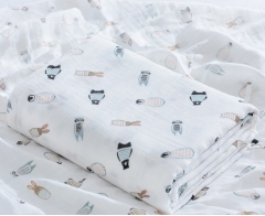 2 Layers 70% Bamboo 30% Cotton Baby Muslin Swaddle Blanket