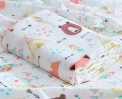 2 Layers 70% Bamboo 30% Cotton Baby Muslin Swaddle Blanket