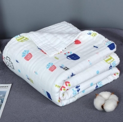 6 Layers 100% Cotton Baby Muslin Swaddle Blanket