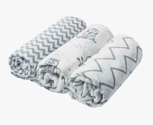 2 Layers 70% Bamboo 30% Cotton Baby Muslin Swaddle Blanket