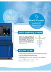 YSTE5000A 5-Diff Analyseur d'hématologie automatisé Système de réactif ouvert Compteur de cellules sanguines