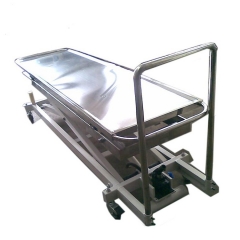 YSSJT-1C Adjustable 304 Stainless Steel Mortuary Lift Stretcher Trolley