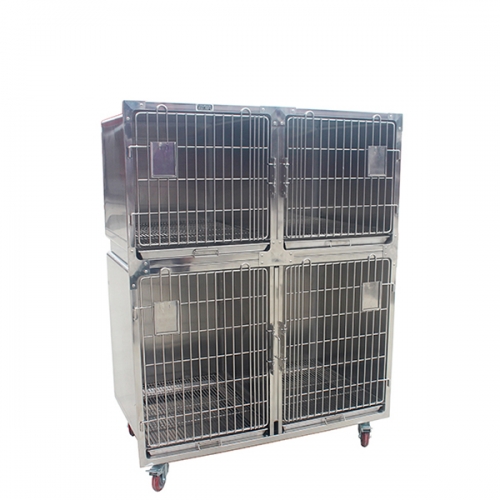 YSVET1220 quatre cages Cages vétérinaires Cages vétérinaires à deux couches avec acier inoxydable 304