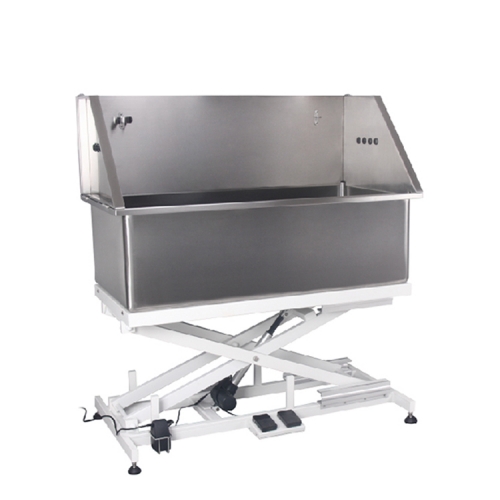 YSBTS-138E Veterinary Stainless steel walk-in tub electric elevated raised grate puppy raiser tub