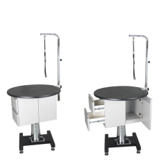 YSFT-805C Animal Cleaning Equipment Round Hydraulic with Cabinet Grooming Table