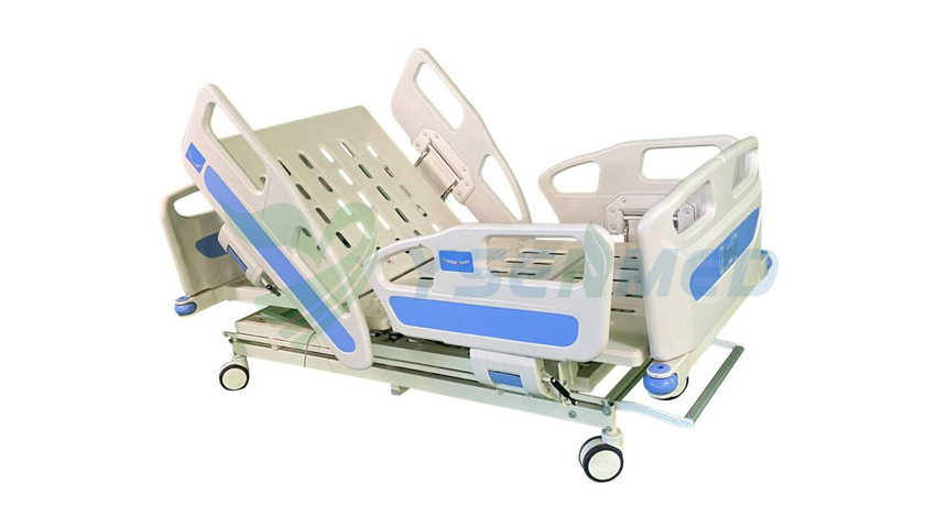 Function introduction video for YSENMED YSHB-D7H 7-function hospital ICU bed.