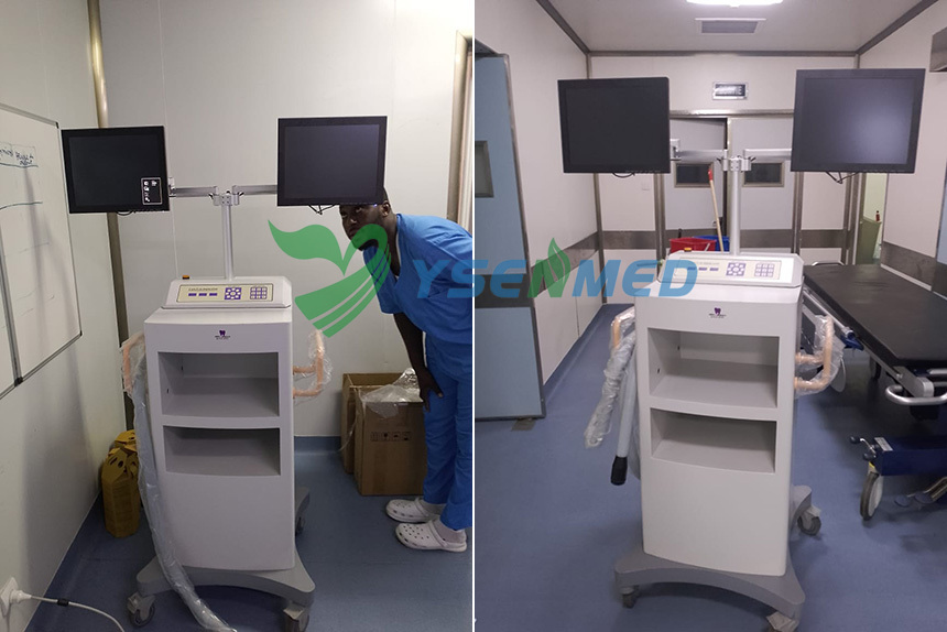 YSENMED YSX-C35B 3.5kW c-arm x-ray system set up at a hospital in the Republic of the Congo