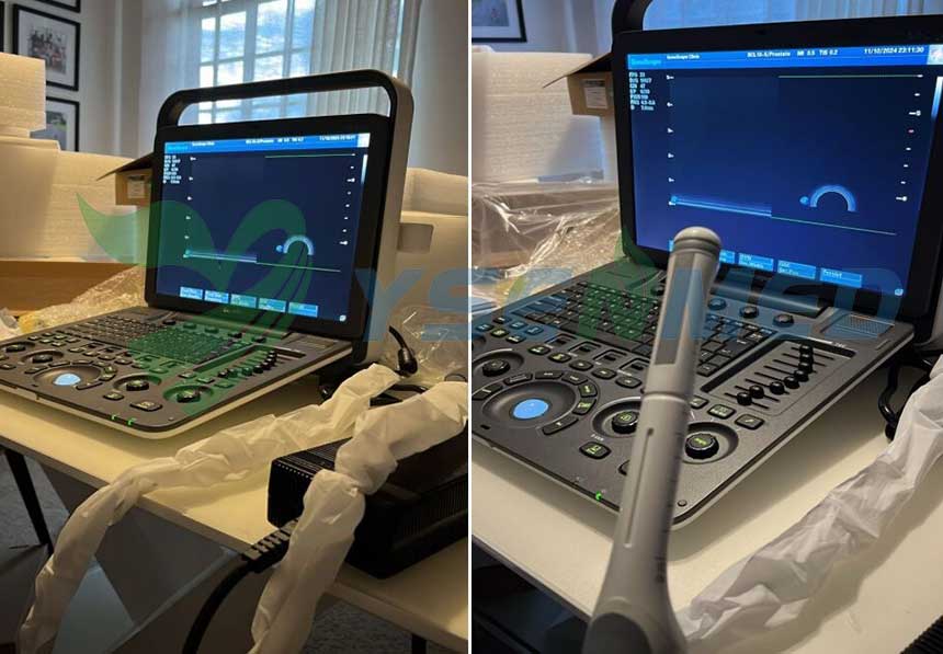 African doctor feels excited to receive the SonoScape S8 EXP portable color doppler ultrasound system