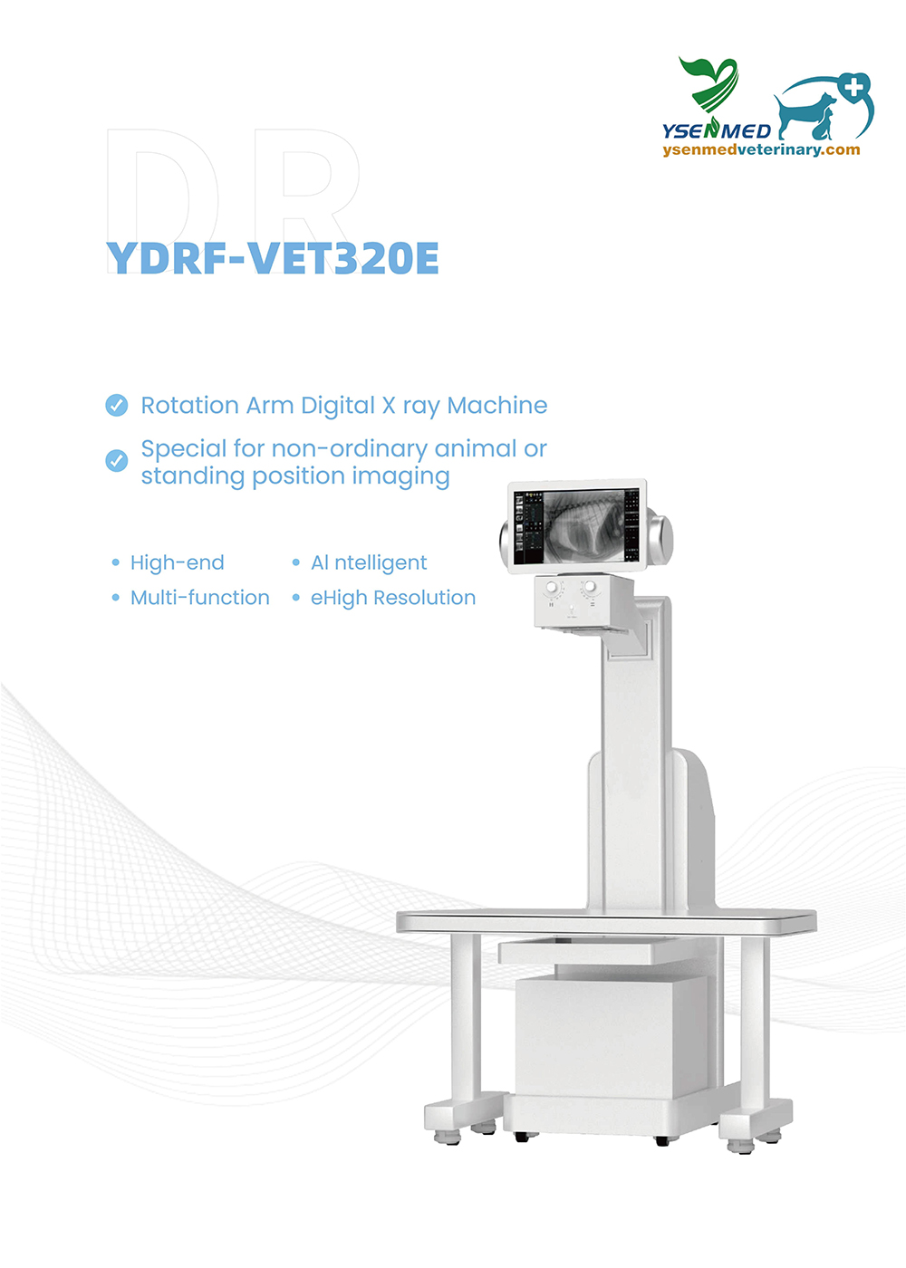 32kW veterinary dynamic digital x-ray and c-arm system YSDRF-VET320E