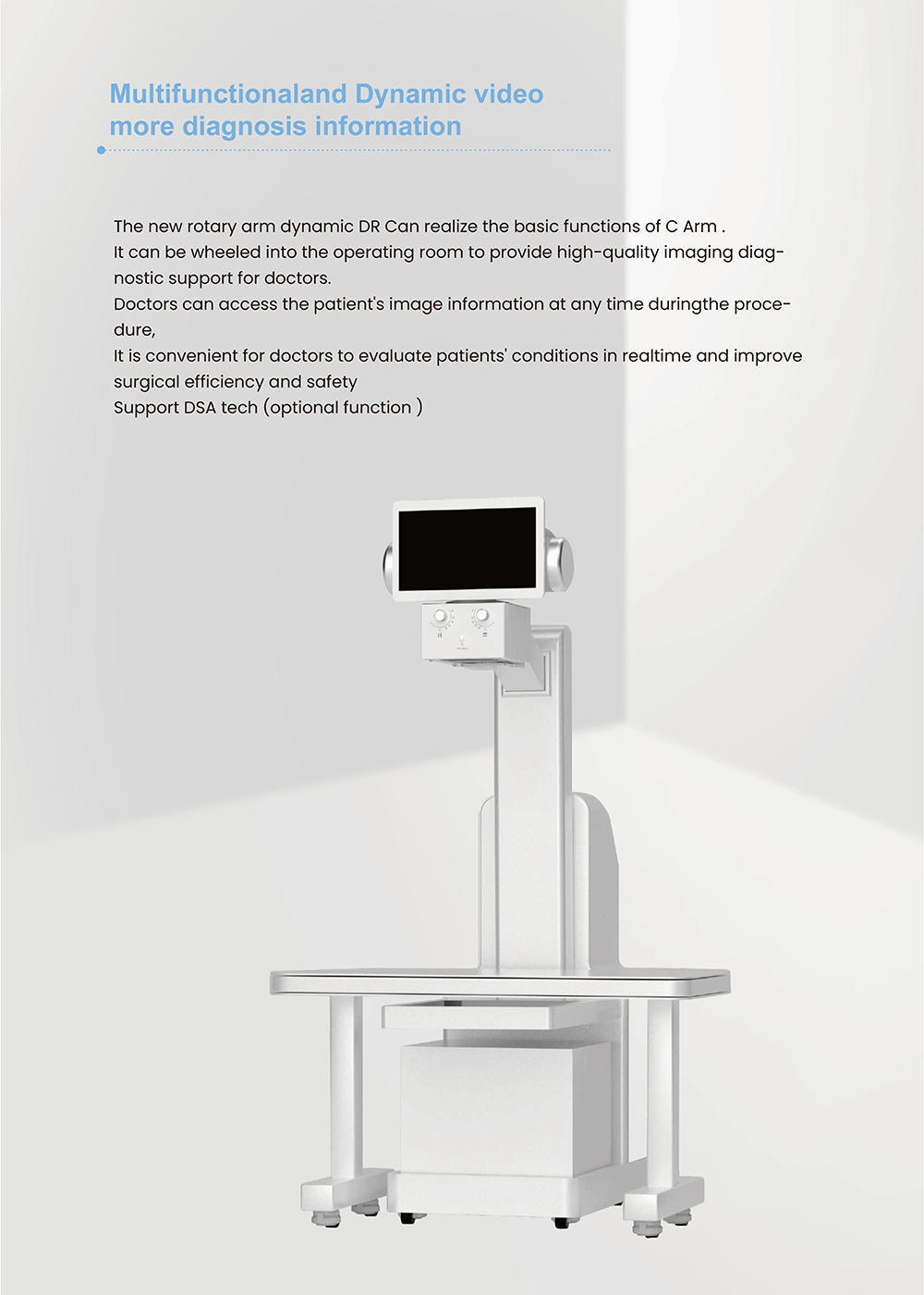 32kW veterinary dynamic digital x-ray and c-arm system YSDRF-VET320E