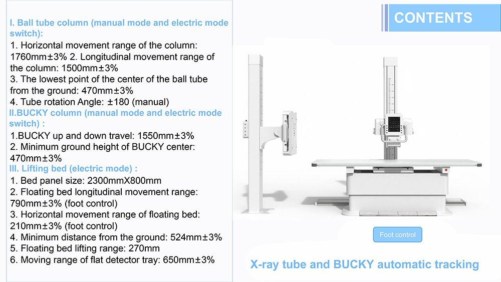 80kW 1000mA electric motorized double column digital x-ray system YSX-iDR80D