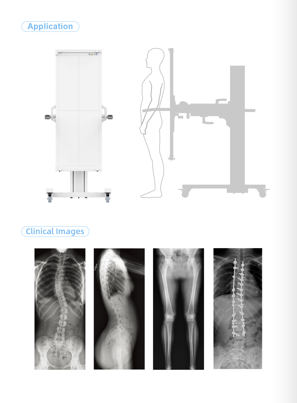 Mobile bucky stand for whole spine flat panel detector YSX-F1748