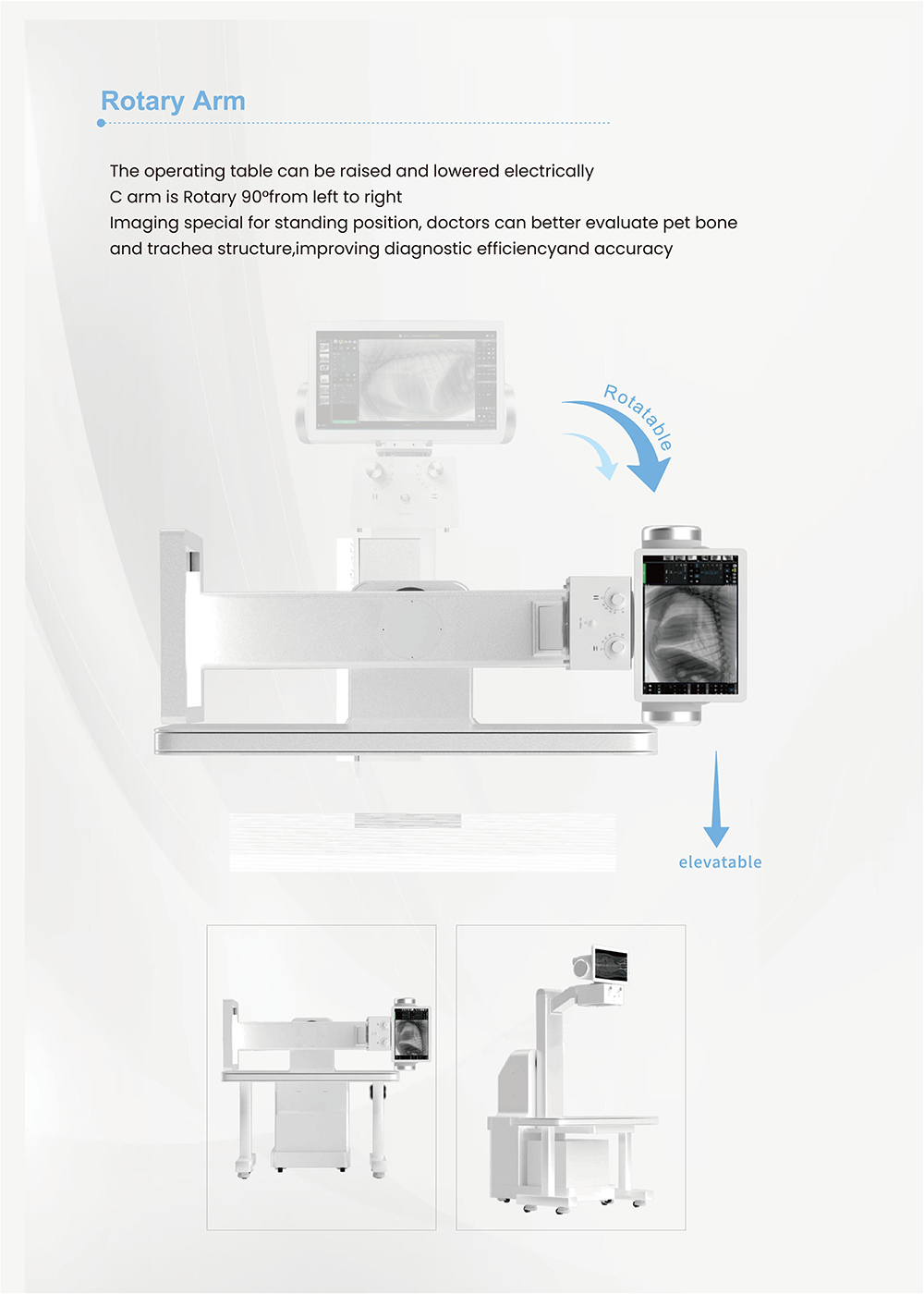 32kW veterinary dynamic digital x-ray and c-arm system YSDRF-VET320E