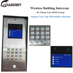 Share to Wireless Intercom video doorphone in 4G+Phone Line+RJ45 System With Monitor Intercom and Unlocking function Doorbell