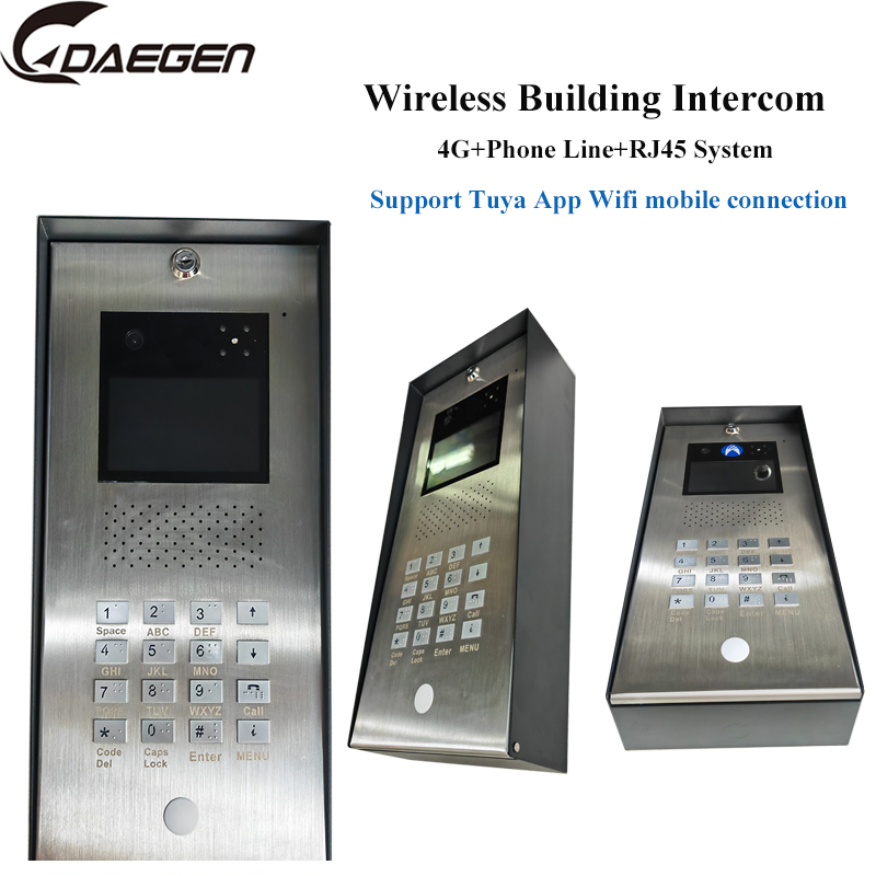 4G Wireless Intercom Video Doorphone+Phone Line+RJ45 System With Monitor Intercom and Unlocking function Doorbell