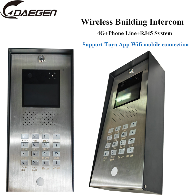 4G Wireless Intercom Video Doorphone+Phone Line+RJ45 System With Monitor Intercom and Unlocking function Doorbell