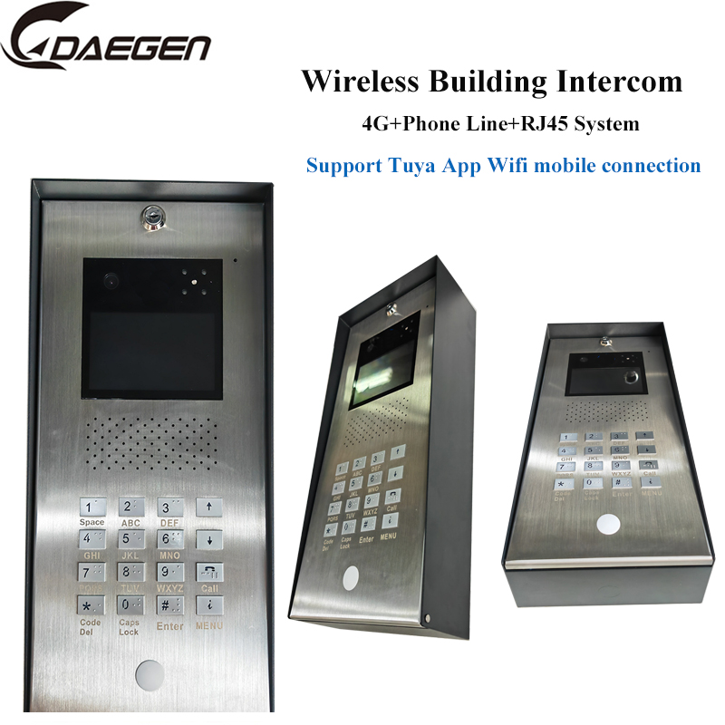 4G Wireless Intercom Video Doorphone+Phone Line+RJ45 System With Monitor Intercom and Unlocking function Doorbell