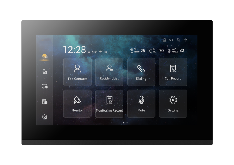 SIP digital system indoor monitor, 7"capacitive touch screen, Support real time surveillance